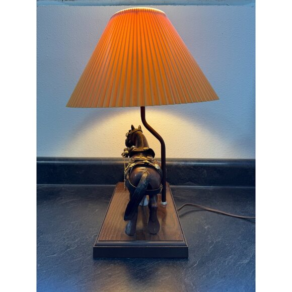 Clydesdale Table Lamp With Clydesdales Sticker 16” Gilbert Products Horse Pony - Picture 3 of 11